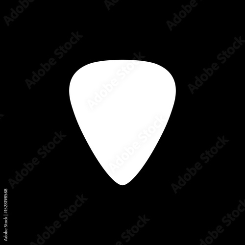 Silhouette of a guitar pick, also called a plectrum, is a small, flat tool used to pluck, strum or play melody in the strings of a acoustic or electric guitar. Can use for Pictogram, Logo, Apps, etc. 