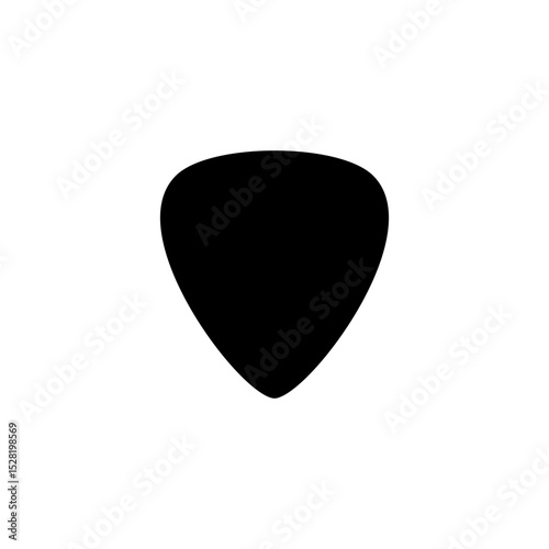 Silhouette of a guitar pick, also called a plectrum, is a small, flat tool used to pluck, strum or play melody in the strings of a acoustic or electric guitar. Can use for Pictogram, Logo, Apps, etc. 