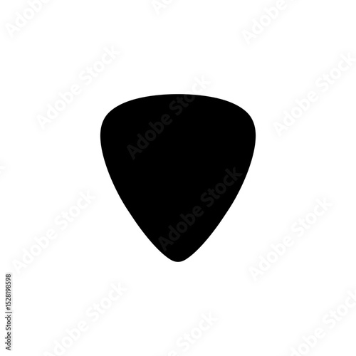 Silhouette of a guitar pick, also called a plectrum, is a small, flat tool used to pluck, strum or play melody in the strings of a acoustic or electric guitar. Can use for Pictogram, Logo, Apps, etc. 