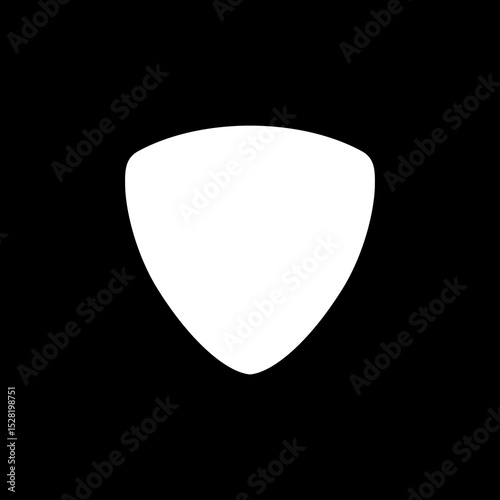 Silhouette of a guitar pick, also called a plectrum, is a small, flat tool used to pluck, strum or play melody in the strings of a acoustic or electric guitar. Can use for Pictogram, Logo, Apps, etc. 