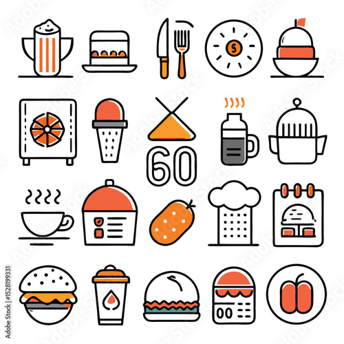 food-restaurant-line-vector-icons