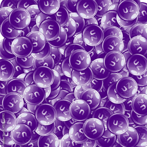 Zinc round capsules scattered randomly.