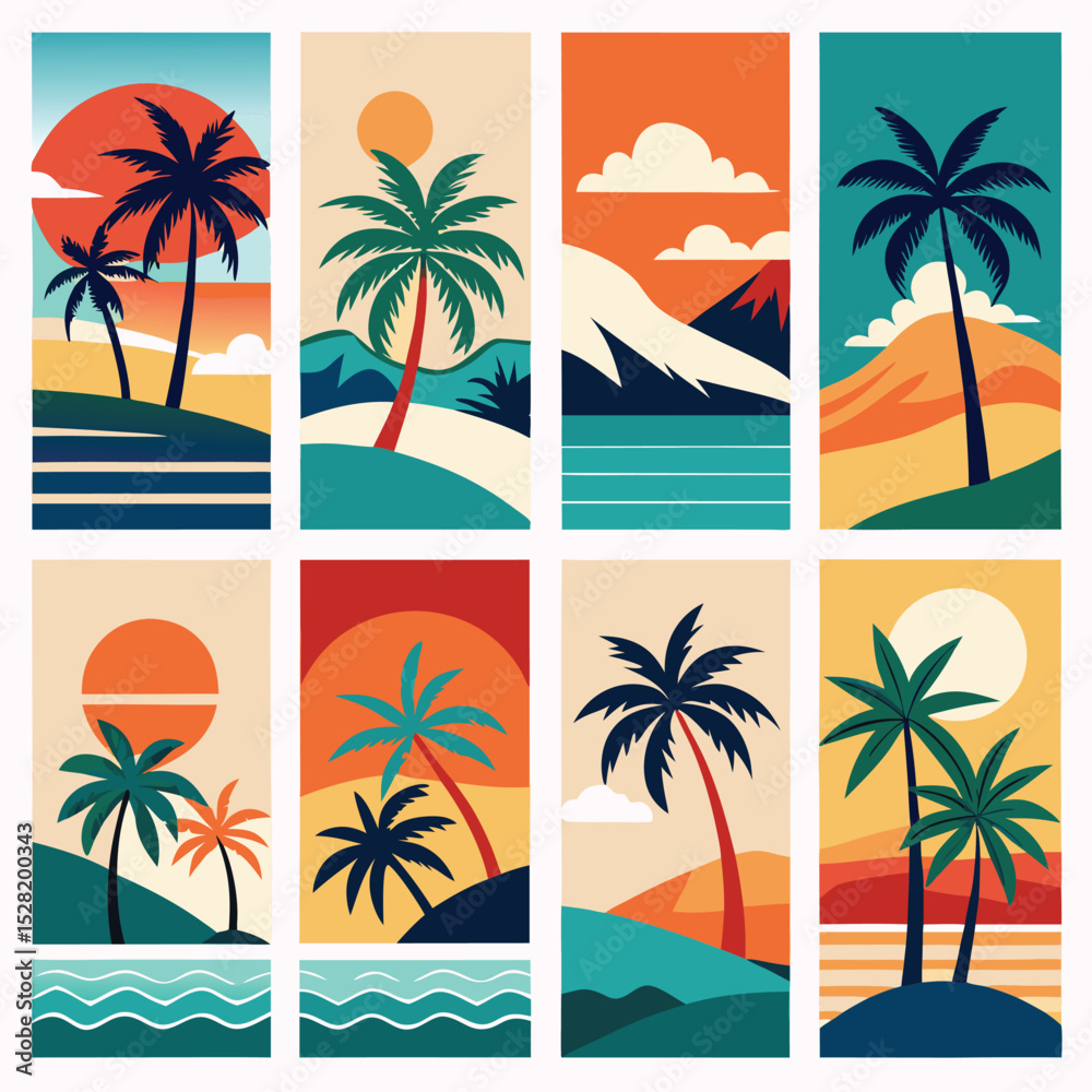 Obraz premium Colorful tropical island scenes
