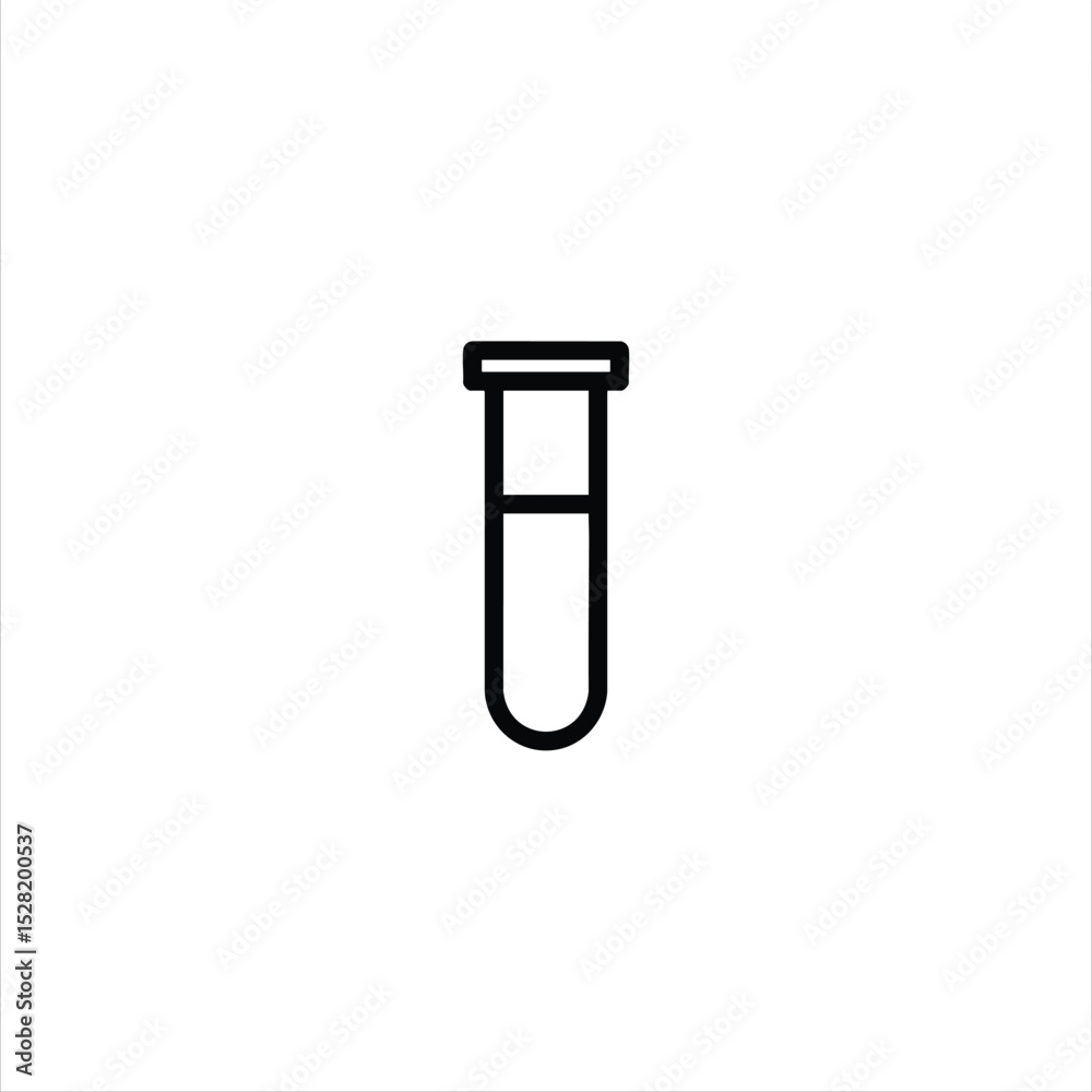 Test Tube Line Icon Lab Experiment Vector Art Test Tube Line Icon Lab Experiment Vector Art