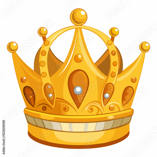 King Or Queen Golden Crowns On White Background
