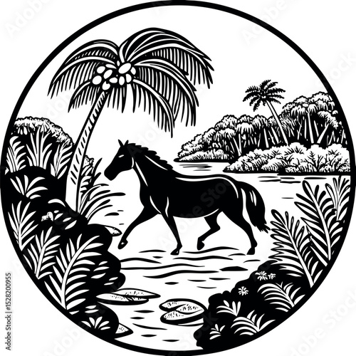 vector illustration of a horse