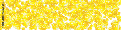 Ferritin round droplets scattered randomly.