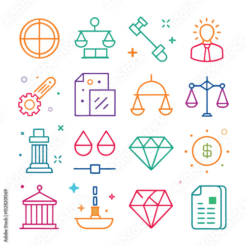 law-line-art-vector-icons-colorful-bundle