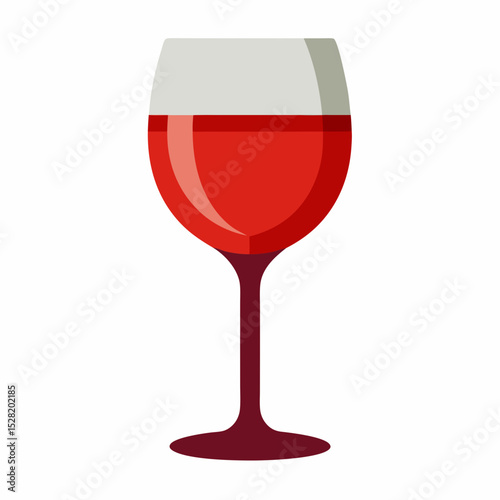 A glass of red wine is isolated on white background
