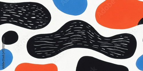 Wallpaper Mural Abstract Retro 70s Psychedelic Pattern Featuring Wavy Surreal Shapes and Colors Torontodigital.ca