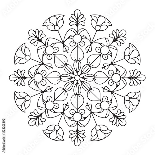 Abstract seamless floral pattern with ornate vintage flower and leaf elements for textile design or spring wallpaper decoration