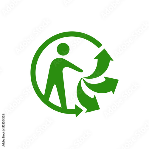Triman Arrow Icon Vector Symbol