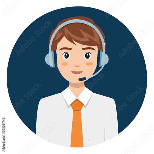 Professional Female Customer Support Representative with Headset

