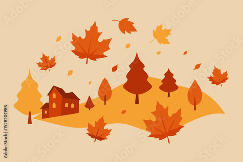 Seamless vector pattern of colorful autumn maple leaves illustrates the vibrant fall season
