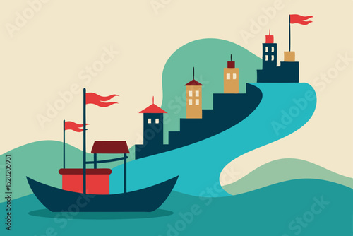 ship on the river