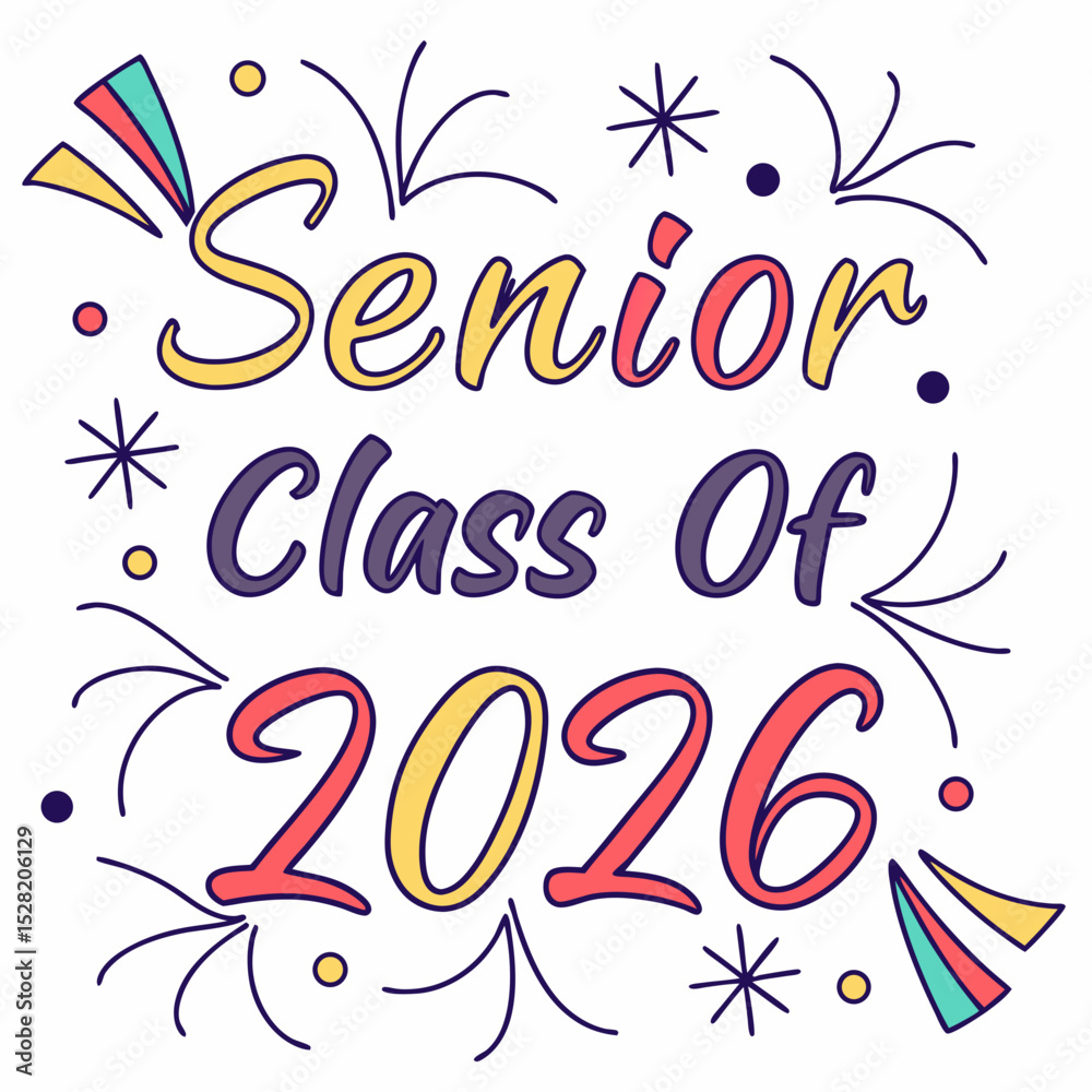 Obraz premium New Colorful Senior Class off 2026 design & vector art 