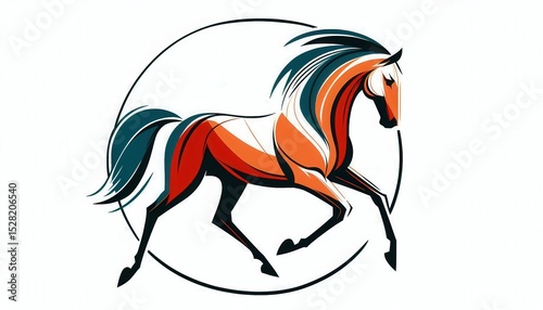 Minimalist Abstract Horse Watercolor Illustration – Bold Brush Strokes, Simple Line Art Design for Chinese Zodiac Year of the Horse – Elegant Modern Wall Art Print