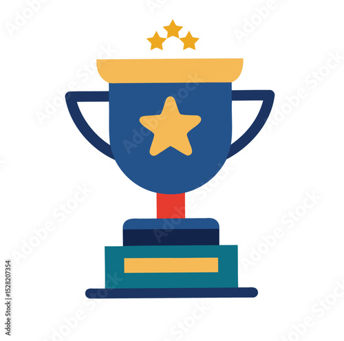Trophy with Three Stars – Excellence Award, Winner Symbol, Achievement Concept