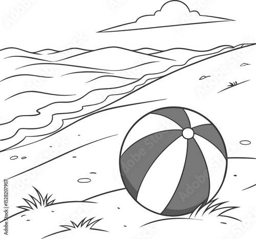 Vector illustration of a beach game with an abstract background and a sport ball