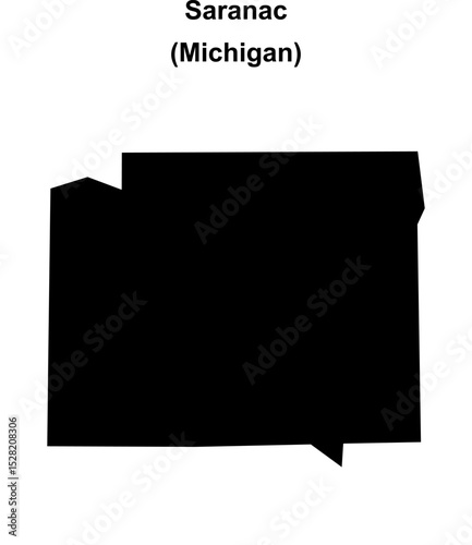 Saranac (Michigan) blank outline map