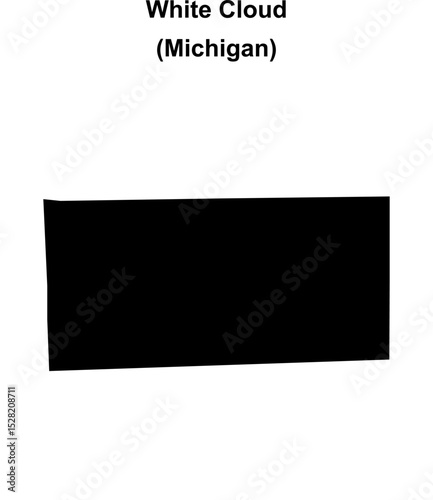 White Cloud (Michigan) blank outline map