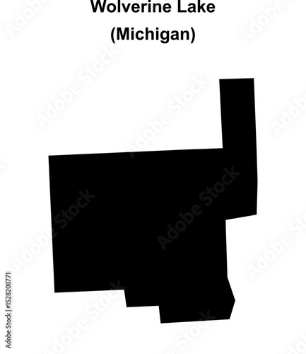Wolverine Lake (Michigan) blank outline map