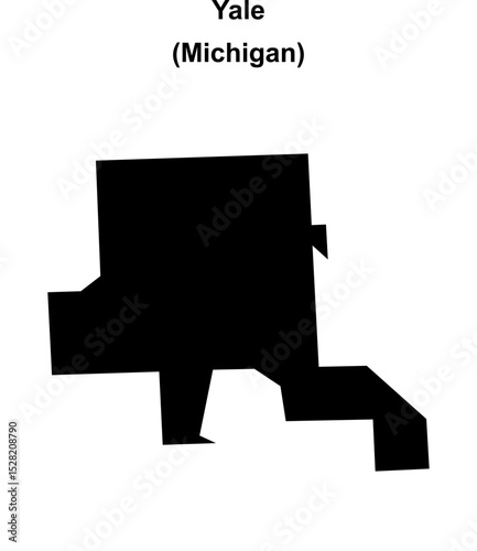 Yale (Michigan) blank outline map