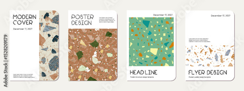 Note book cover design. Terrazzo abstract
