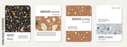 Note book cover design. Terrazzo abstract