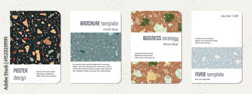School diary cover design. Terrazzo abstract