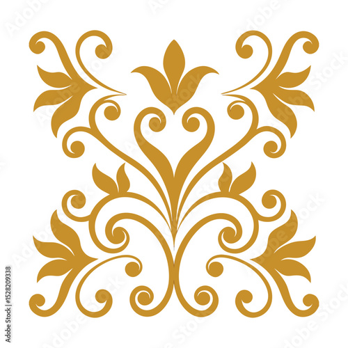 Seamless Elegant Gold Baroque Swirl Filigree Pattern