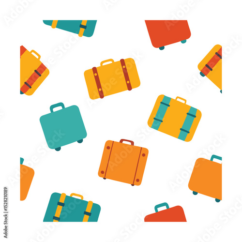 Seamless Vintage Luggage and Suitcase Pattern