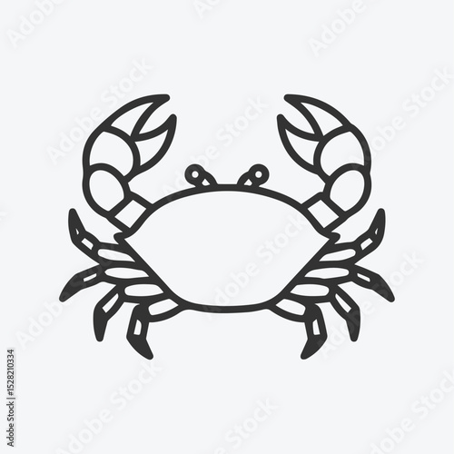 Simple line art illustration of a crab