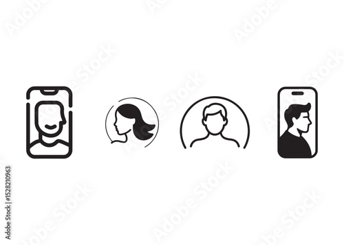 User Interface Icons of Profile Pictures on Smartphones