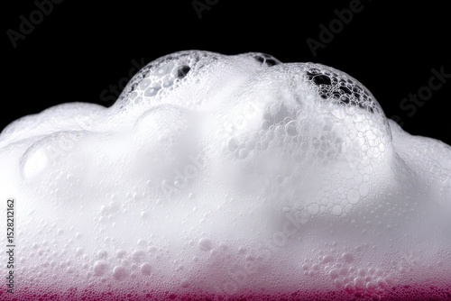 Close-up view of frothy bubbles on the surface of a vibrant berry beverage creating an enticing visual texture highlighting the richness and inviting charm of refreshing drinks