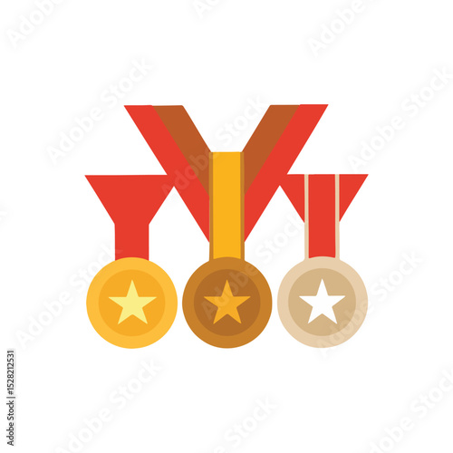 Gold, Silver, and Bronze Medals Achievement, Victory, and Success