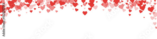 Red hearts scattered on white background.