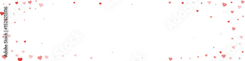 Red hearts scattered on white background.