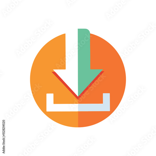 Download Icon Flat Design, Arrow, Button, Downloading, Digital