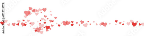 Red hearts scattered on white background.
