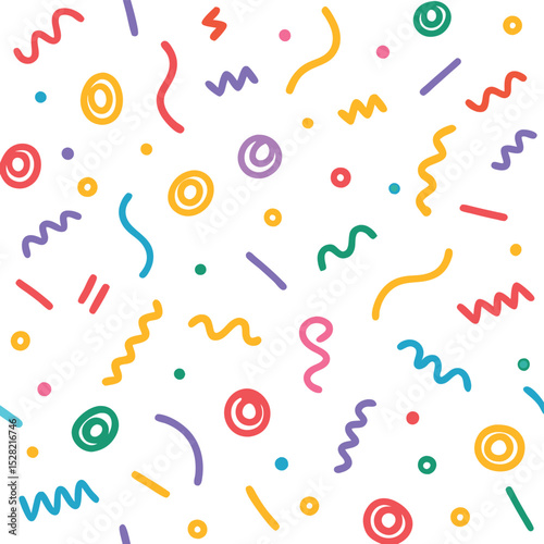 Colorful abstract pattern of simple shapes