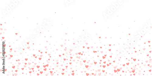 Red hearts scattered on white background.