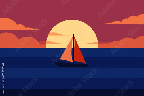 Elegant sailboats and yachts glide across the summer sea at sunset, a serene ocean landscape for travel and sport