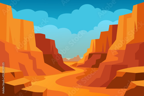 Desert road to red rock mountains under a vast sky at sunset