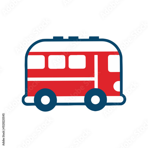 Red Double-Decker Bus Icon Transportation Vector Illustration