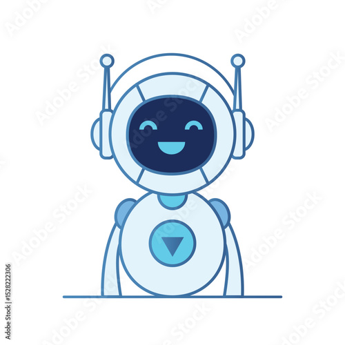 Friendly Robot Illustration Happy AI Character Design