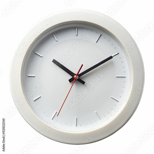 Modern white clock symbol of punctuality