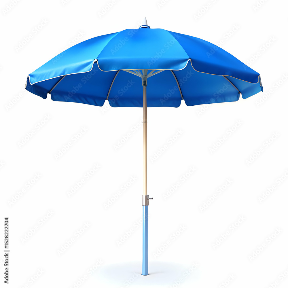 Obraz premium Blue beach umbrella summer shade isolated