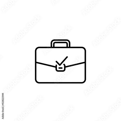 Approved Business Briefcase Icon: Minimalist Vector Illustration for Finance, Success, and Corporate Compliance (78 char)