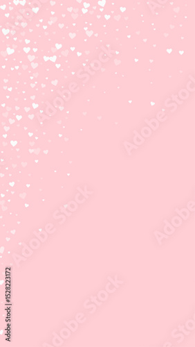 White hearts scattered on pink background.